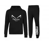 fendi tracksuit set ensemble de survetement regular fit print ff black